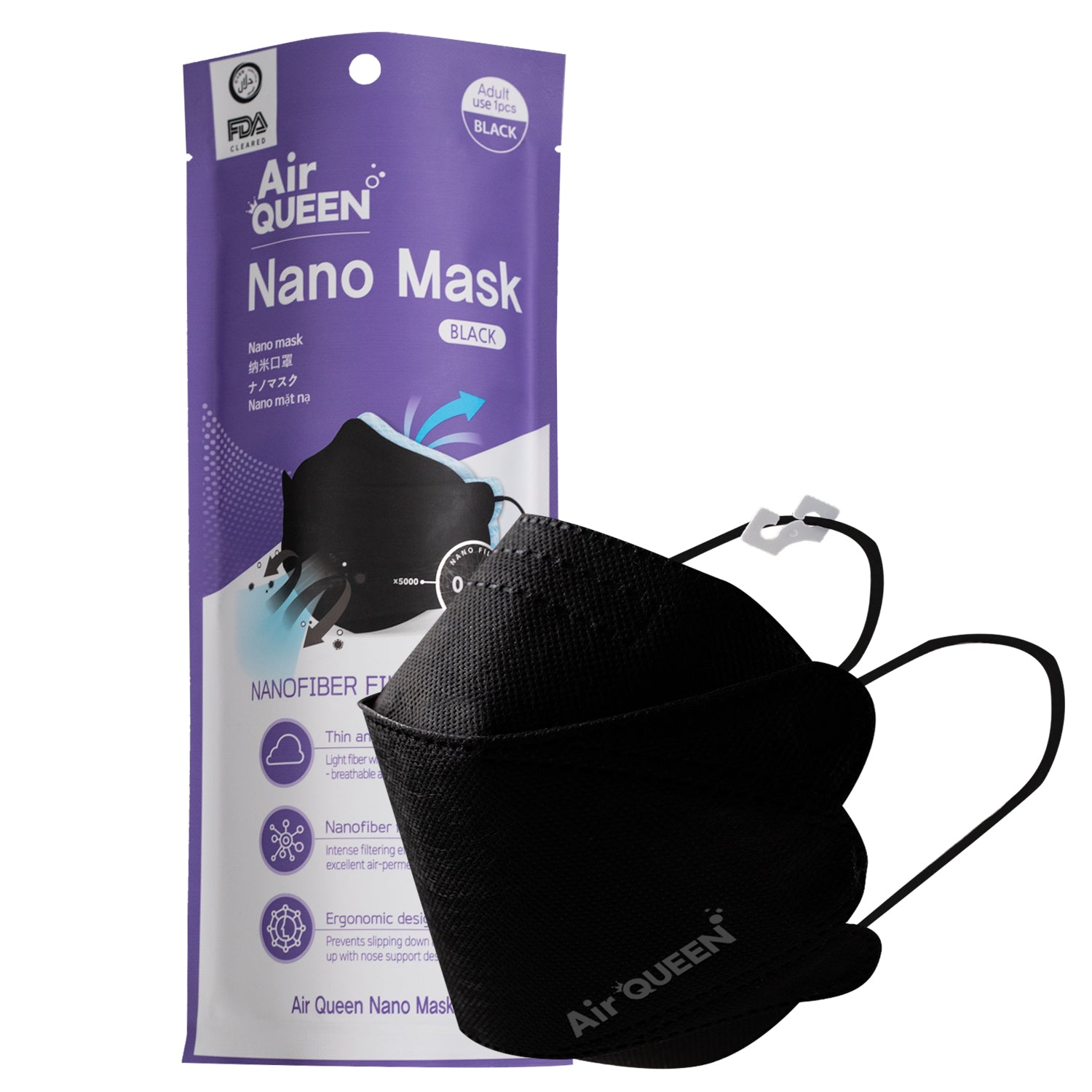Air Queen BLACK™ Nanofiber Mask